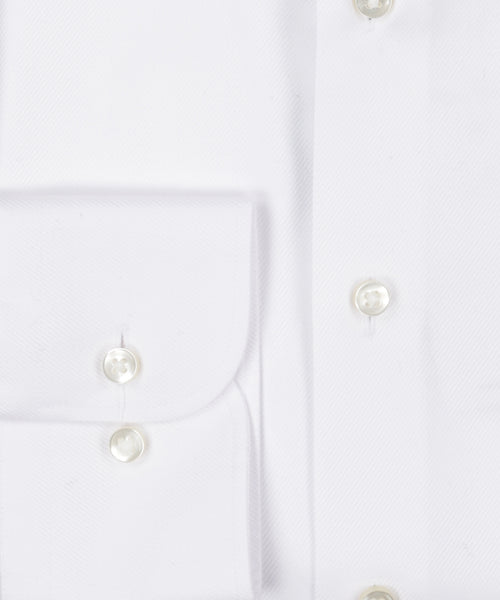 Striped shirt with a semi-spread collar | White