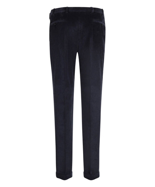 Corduroy Pantalon Brede Rib | Navy Blauw