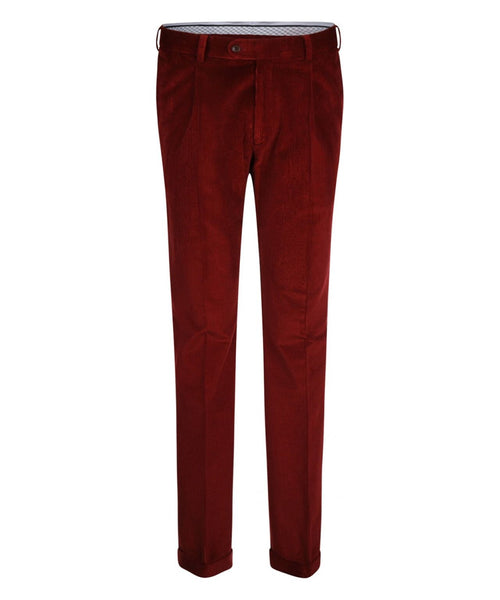 Corduroy Pantalon Brede Rib | Bordeaux Rood