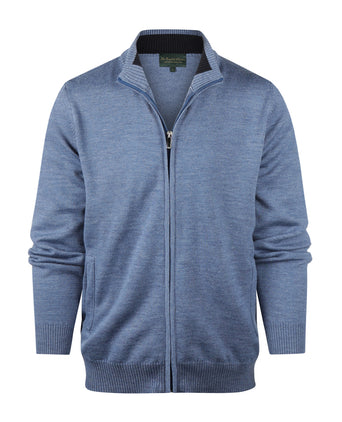 Merino Zip-Up Vest | Blue Mix