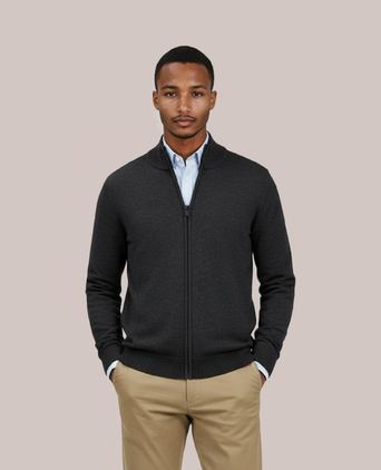 Merino Zip Vest | Anthracite Grey