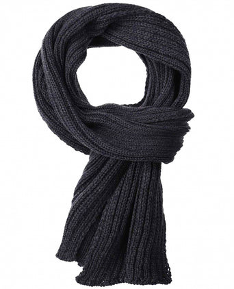 Ribbed merino sjaal | Blauw