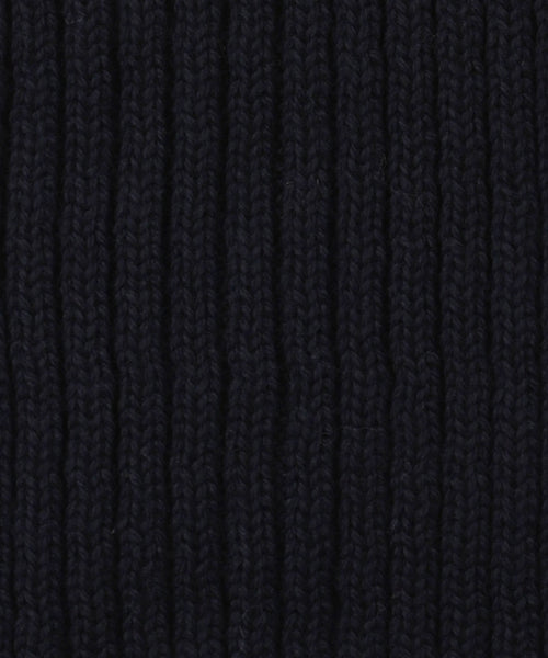 Ribbed merino sjaal | Navy Blauw