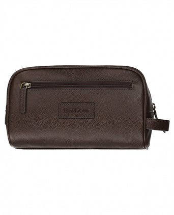 Barbour Leather Washbag | Bruin