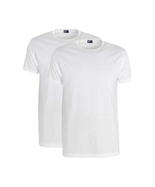 Klassisches 2er-Pack T-Shirts mit Rundhalsausschnitt | Weiß