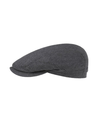 Classic Cap Silk | Dark Grey Herringbone