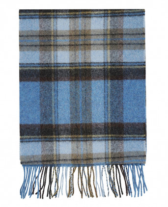Checked Lambswool Scarf | Blue