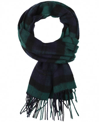 Checked Lambswool Scarf | Blackwatch