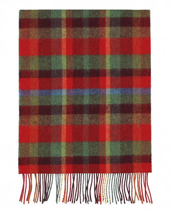 Checked Lambswool Scarf | Red