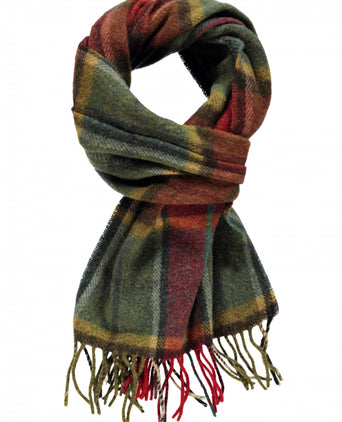 Geruite Lamswollen Sjaal | Autumnal Mix Check