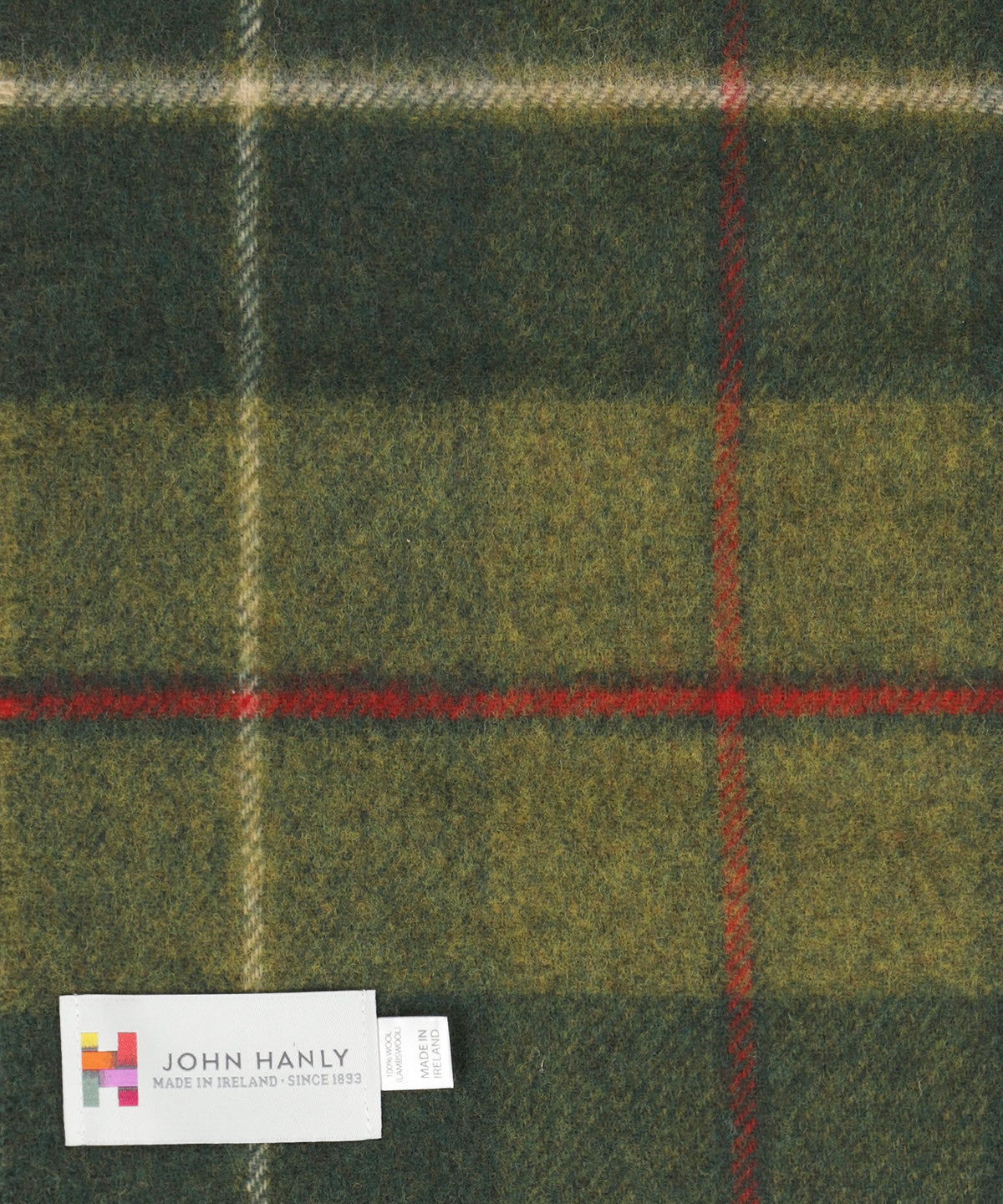 Lambswool Scarf | Country Green Red Cream Plaid
