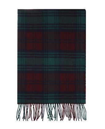 Lamswollen Sjaal Ruit | Groen