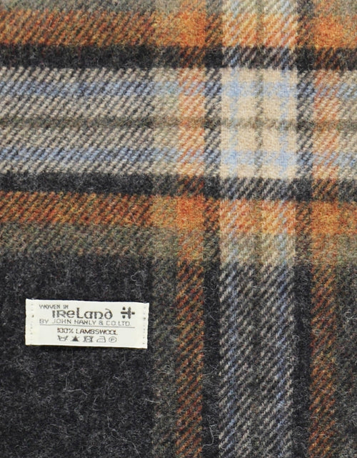 Lange Lamswollen ruit sjaal | Charcoal Beige Rust Plaid