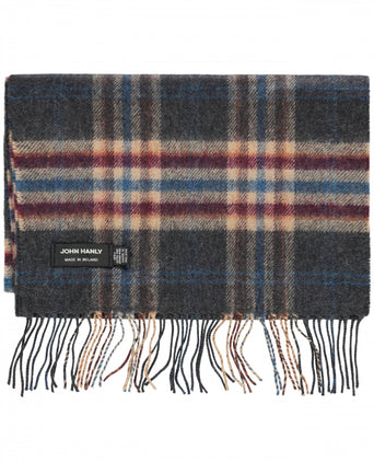 Merino Luxury Wool Scarf | Charcoal Beige Maroon