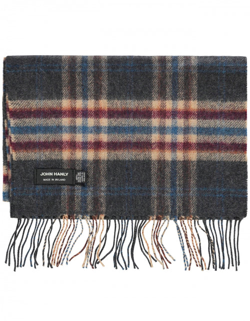 Merino Luxury Wool Scarf | Charcoal Beige Maroon