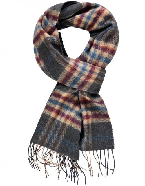 Merino Luxury Wool Scarf | Charcoal Beige Maroon