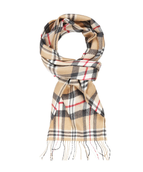Merino Luxury Wool Scarf | Classic Camel Tartan
