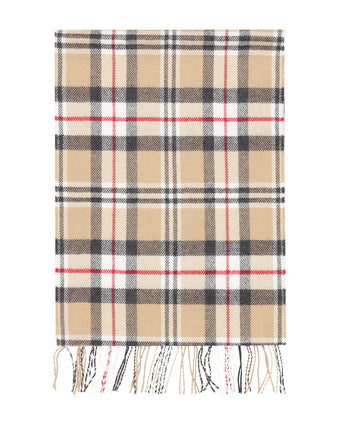 Merino Luxury Wool Scarf | Classic Camel Tartan