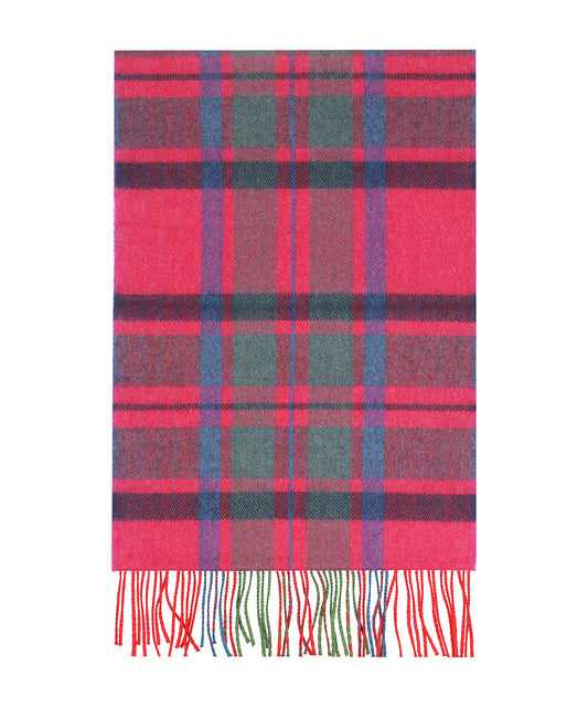 Merino Luxury Wool Scarf | Fuchsia Check