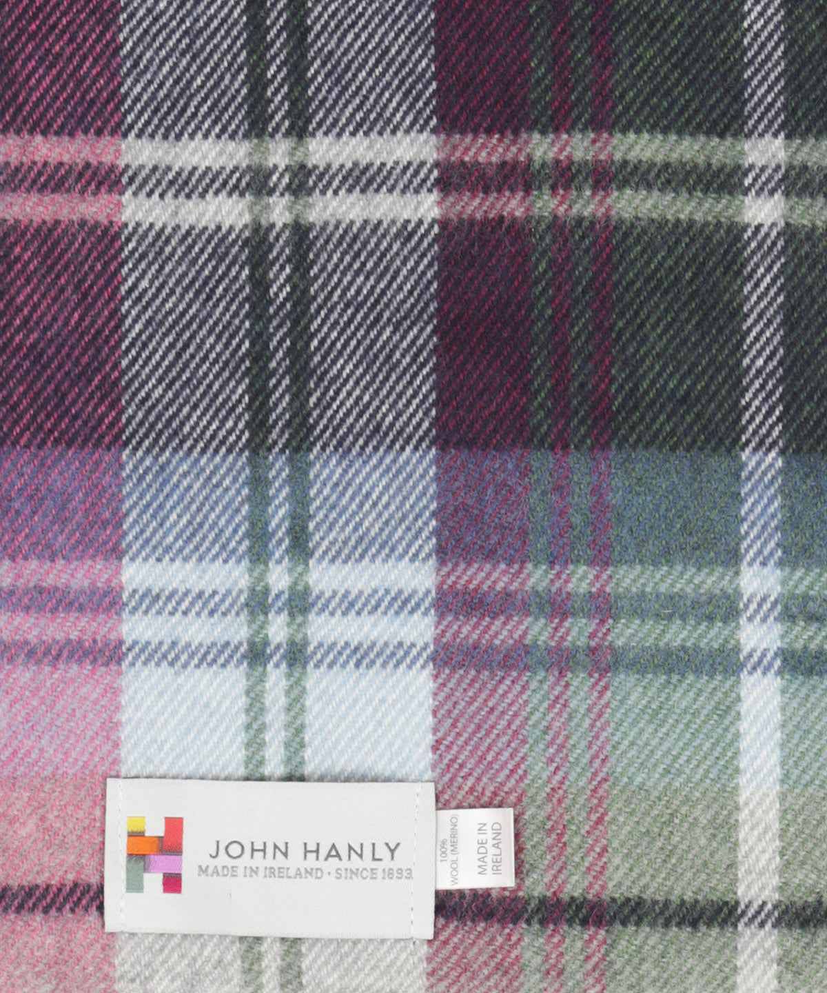 Merino Luxury Wool Scarf | Paars Groen Ecru ruit