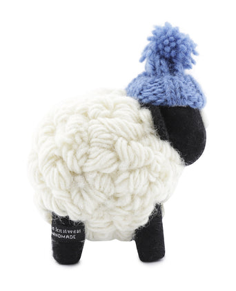 Knitted Sheep with Hat | Denim Blue