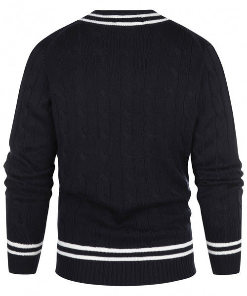 Cricket V-Neck Merino Wool | Navy Blue