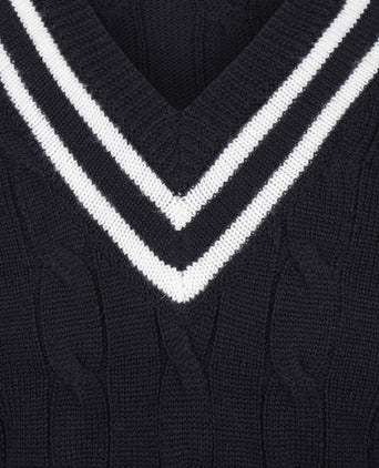 Cricket V-Neck Merino Wool | Navy Blue