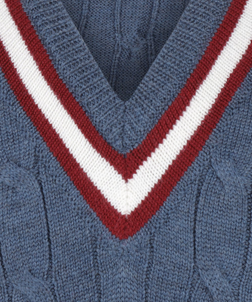 Cricket Slipover Merino Wool | Denim Blue