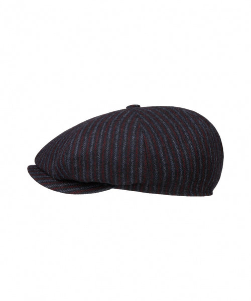 Stetson 8-Panel Cap Woolen Stripe | Navy Blue
