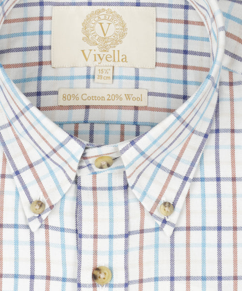 Viyella Shirt Button Down | Blauw