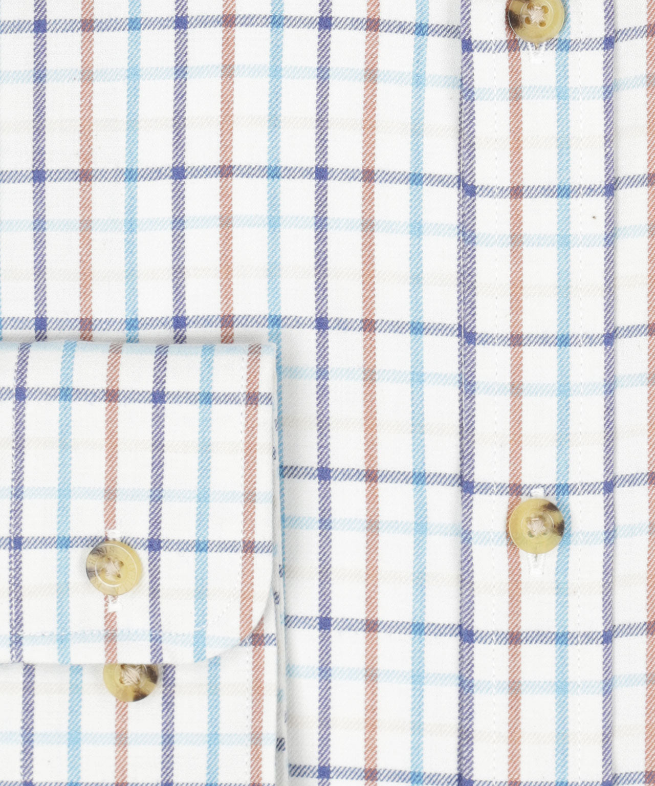 Shirt BD | Kleine ruit Aqua/Navy/Bruin