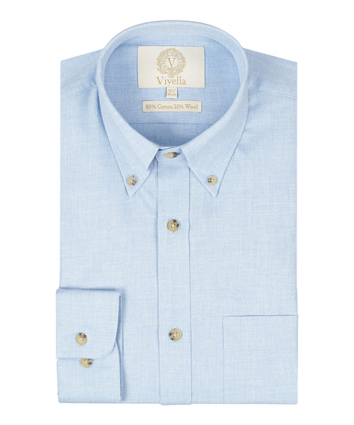 Viyella Shirt Button Down | Blauw