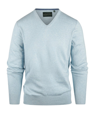 Sweater V-Neck Cotton/Cashmere | Blue Sweater V-Neck Cotton/Cashmere | Blue