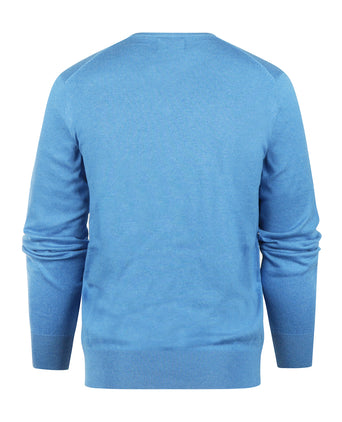 Sweater V-Neck Cotton/Cashmere | Blue