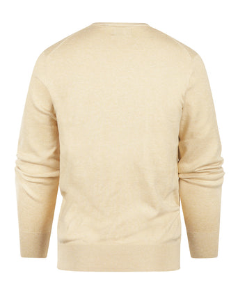 Pullover V-Neck Cotton/Cashmere | Beige