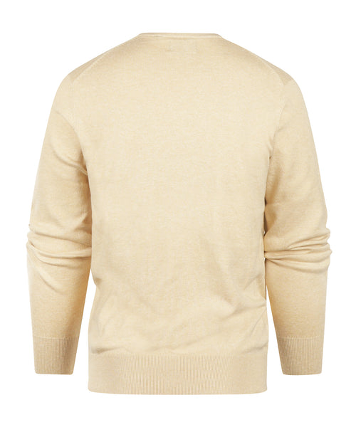 Pullover V-Neck Cotton/Cashmere | Beige