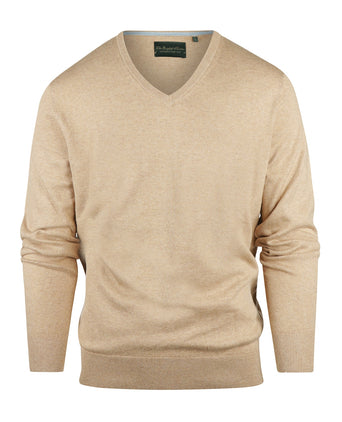 Pullover V-Neck Cotton/Cashmere | Brown