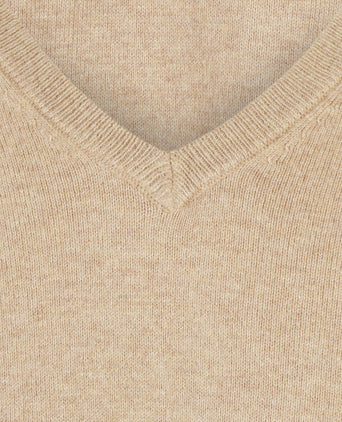 Pullover V-Neck Cotton/Cashmere | Brown