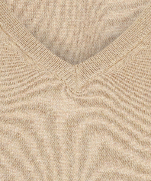 Pullover V-Neck Cotton/Cashmere | Brown