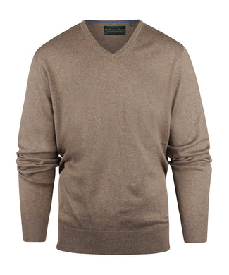 Pullover V-Neck Cotton/Cashmere | Brown Pullover V-Neck Cotton/Cashmere | Brown