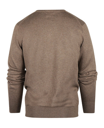 Pullover V-Neck Cotton/Cashmere | Brown