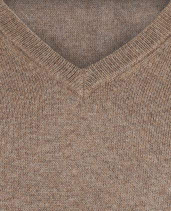 Pullover V-Hals Cotton/Cashmere | Bruin