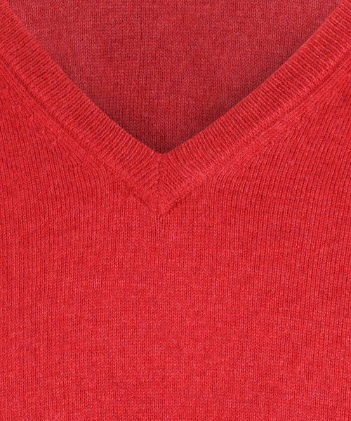 Pullover V-Neck Cotton/Cashmere | Red