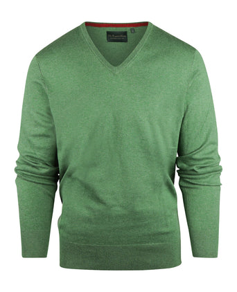 Sweater V-Neck Cotton/Cashmere | Green