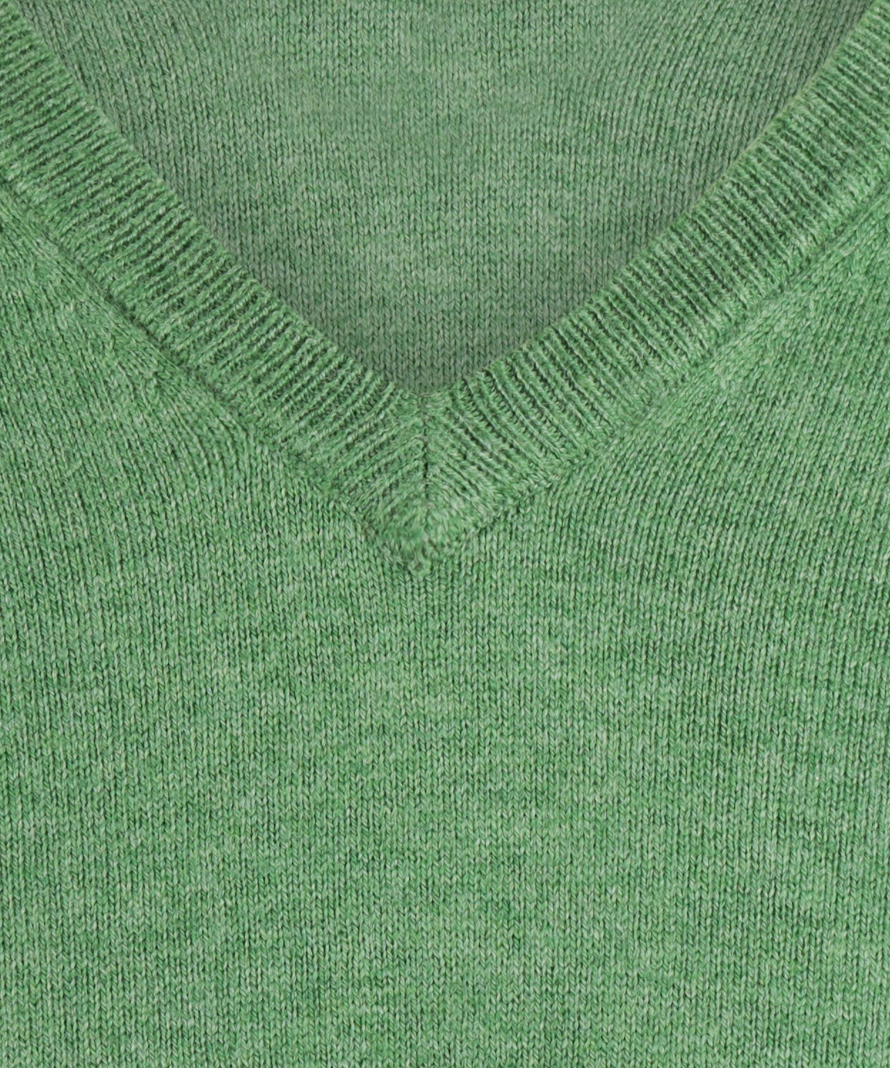 V-Ausschnitt-Pullover aus Baumwolle/Kaschmir | Grün