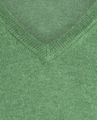 Sweater V-Neck Cotton/Cashmere | Green
