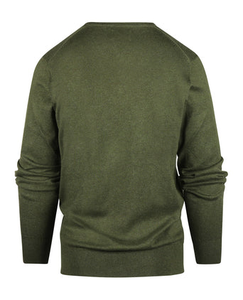 Sweater V-Neck Cotton/Cashmere | Green
