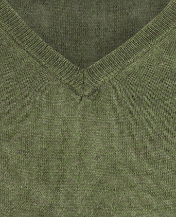 Sweater V-Neck Cotton/Cashmere | Green