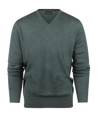 Sweater V-Neck Cotton/Cashmere | Green Sweater V-Neck Cotton/Cashmere | Green