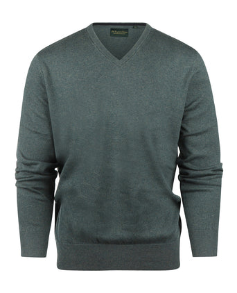 Sweater V-Neck Cotton/Cashmere | Green